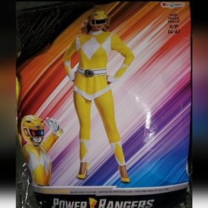 Yellow power ranger deluxe costume with mask Size Adult S 4/6